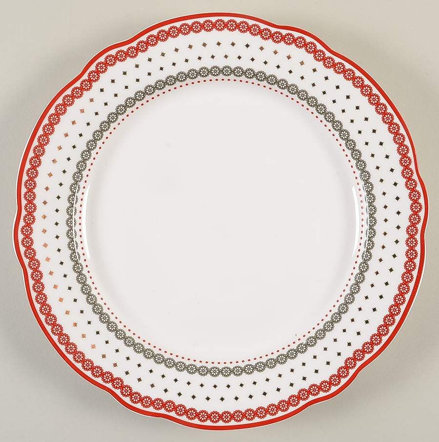 Red Nordic Dinner Plate by Grace's Teaware-1
