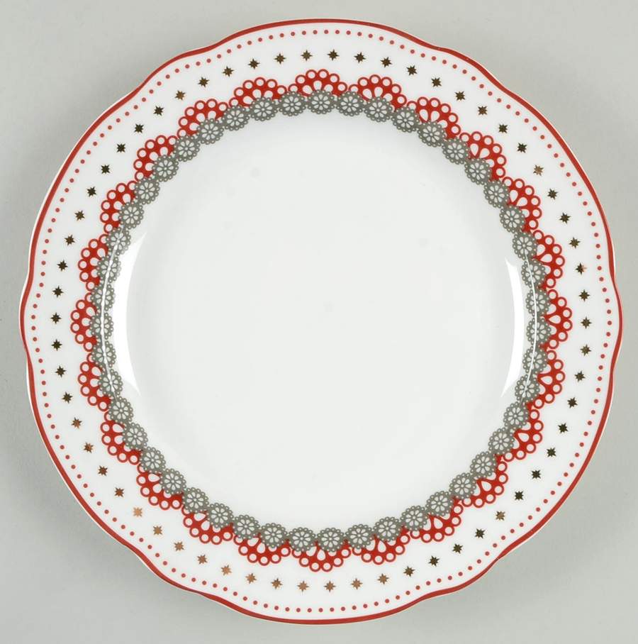 Red Nordic Salad Plate by Grace's Teaware-1