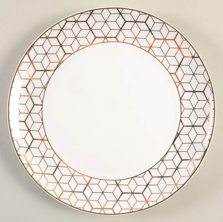 Gold Cube Salad Plate by Grace's Teaware-1