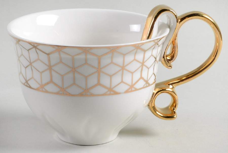 Gold Cube Jumbo Cup by Grace's Teaware-1