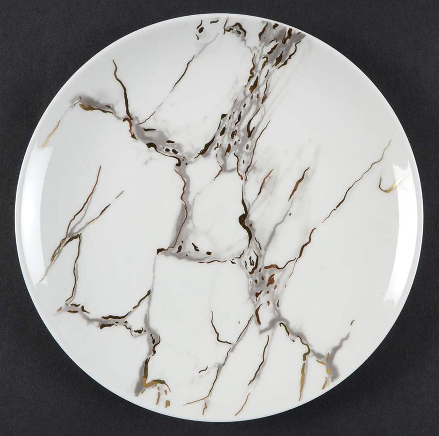 Grey Gold Marble Salad Plate by Grace's Teaware-1