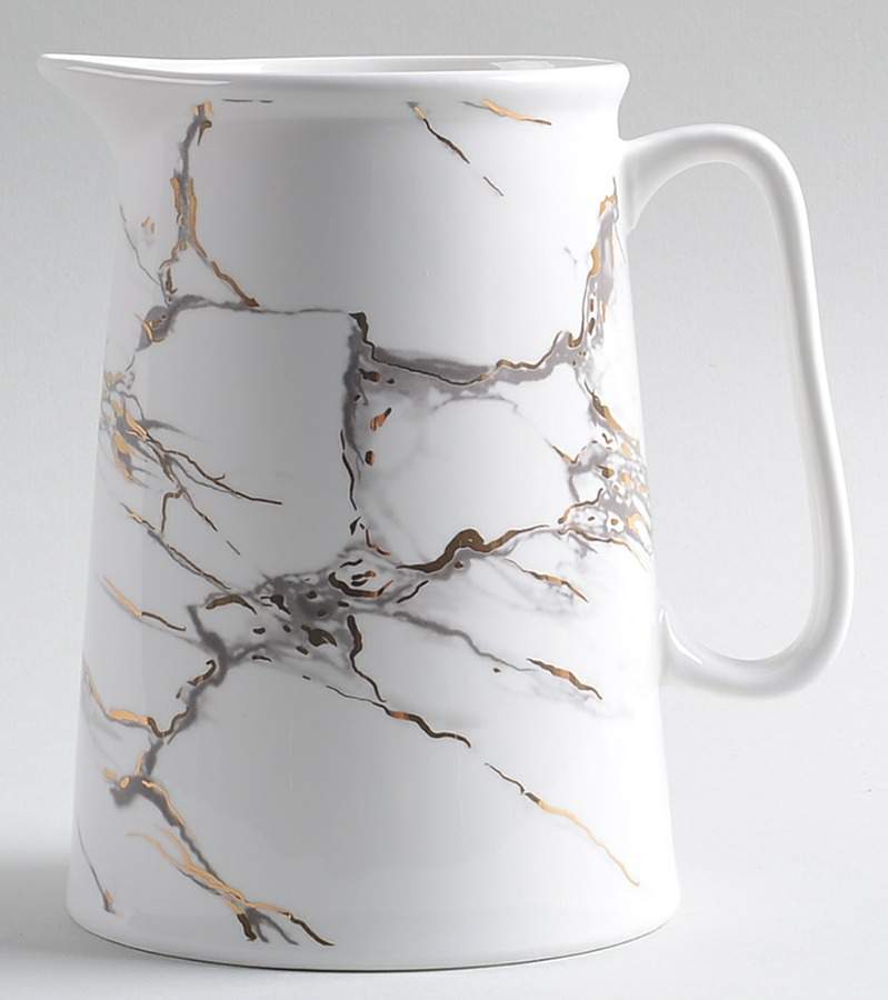 Grey Gold Marble 48 Oz Pitcher by Grace's Teaware-1