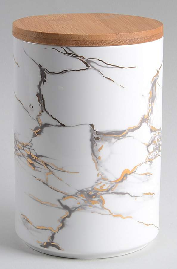Grey Gold Marble Large Canister & Lid by Grace's Teaware-1