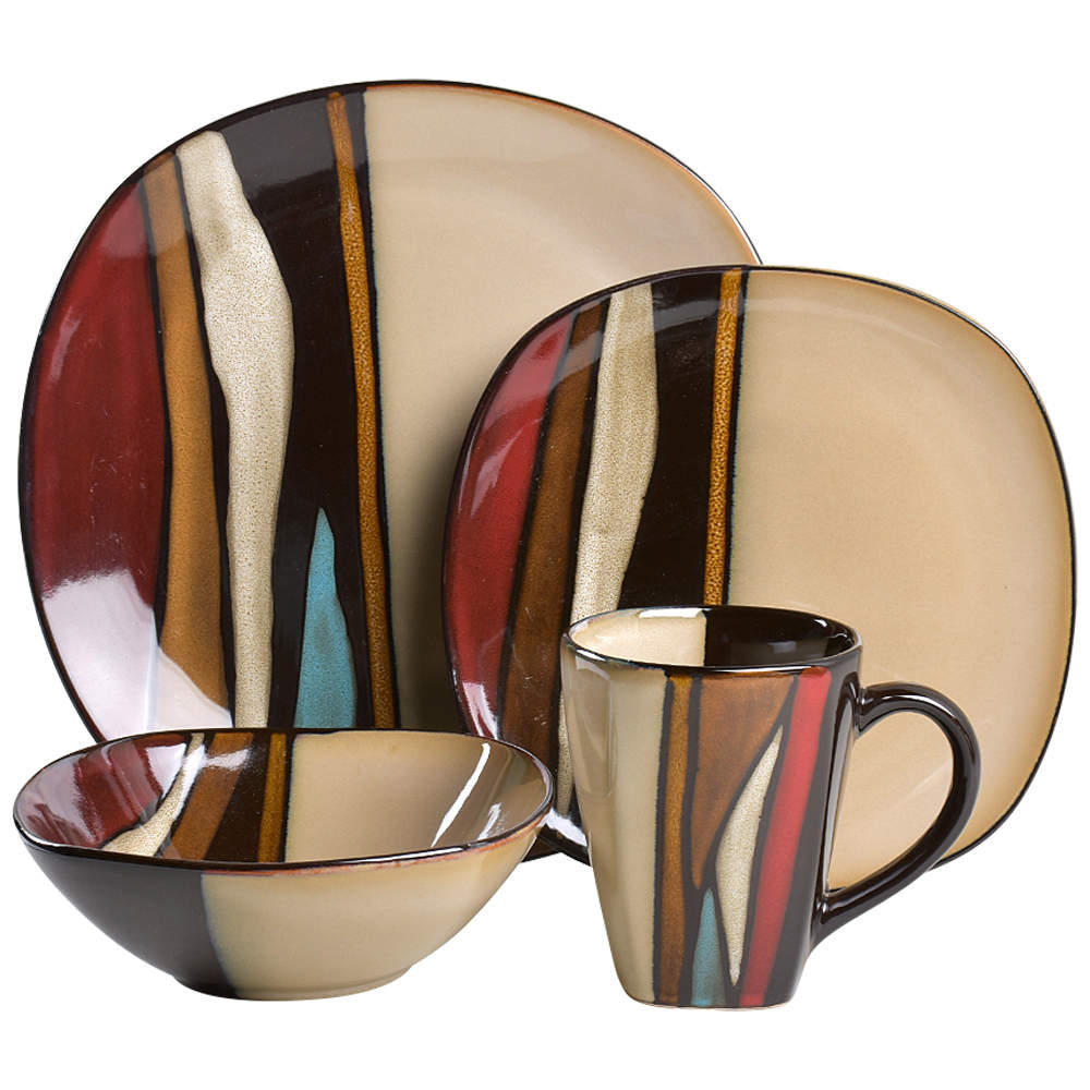 Althea Red 4 Piece Place Setting by Gibson Designs-1