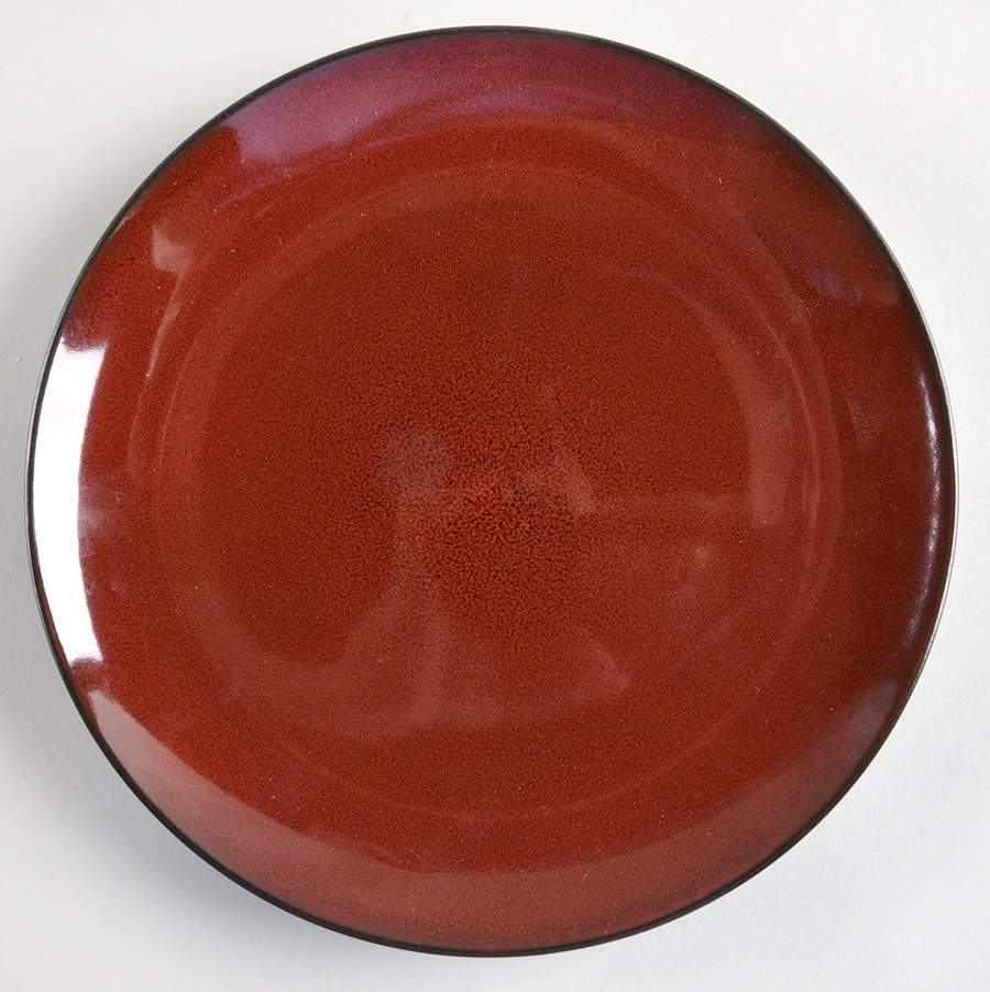 Soho Lounge Round Burgundy Salad Plate by Gibson Designs-1