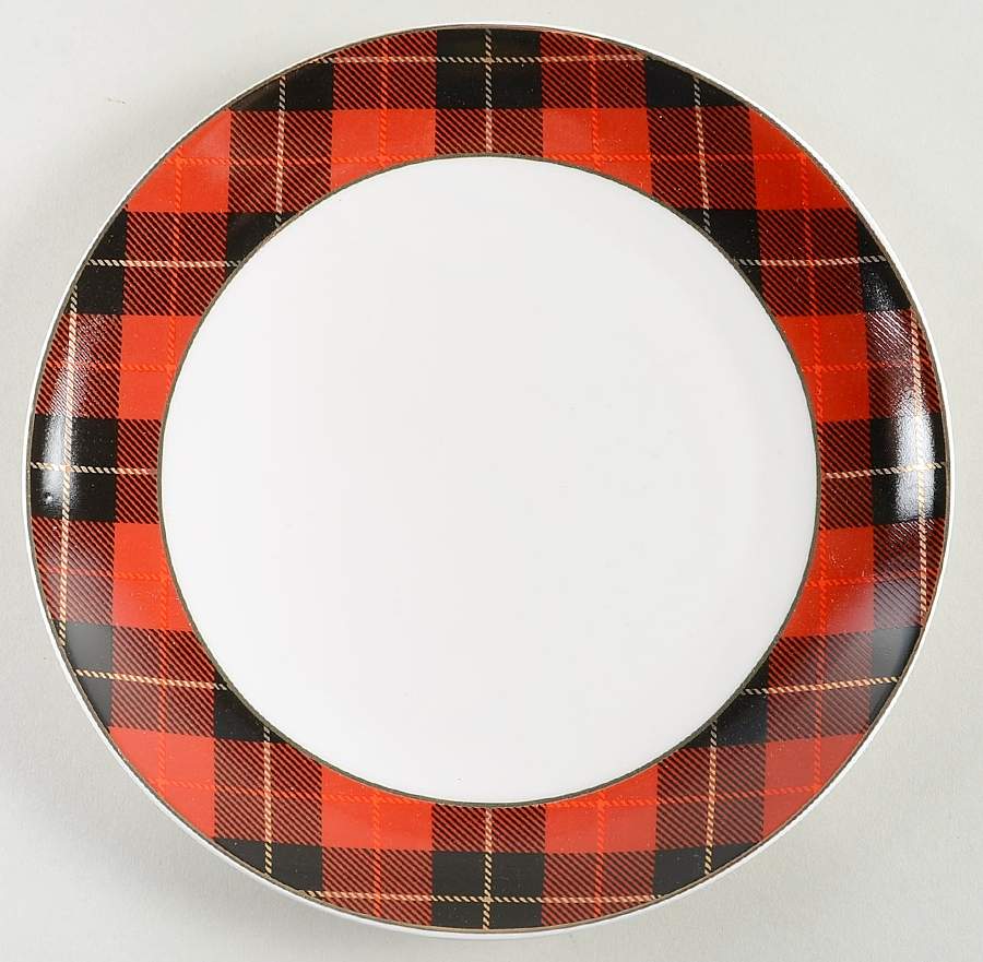 Red Plaid Salad Plate by Grace's Teaware-1