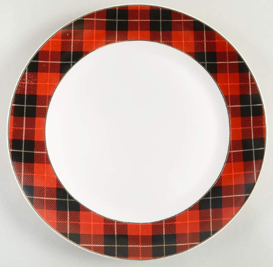 Red Plaid Dinner Plate by Grace's Teaware-1