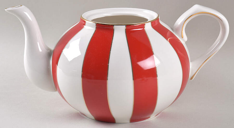 Red Scallop Teapot No Lid by Grace's Teaware-1