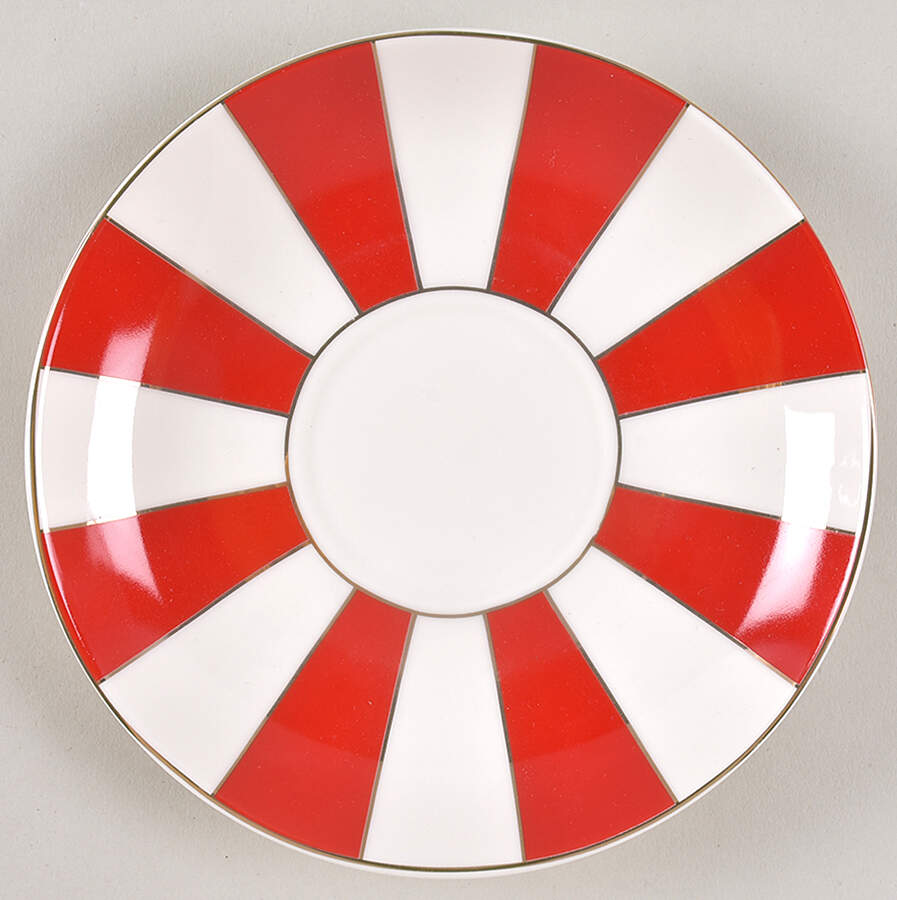 Red Scallop Saucer for Jumbo Cup by Grace's Teaware-1