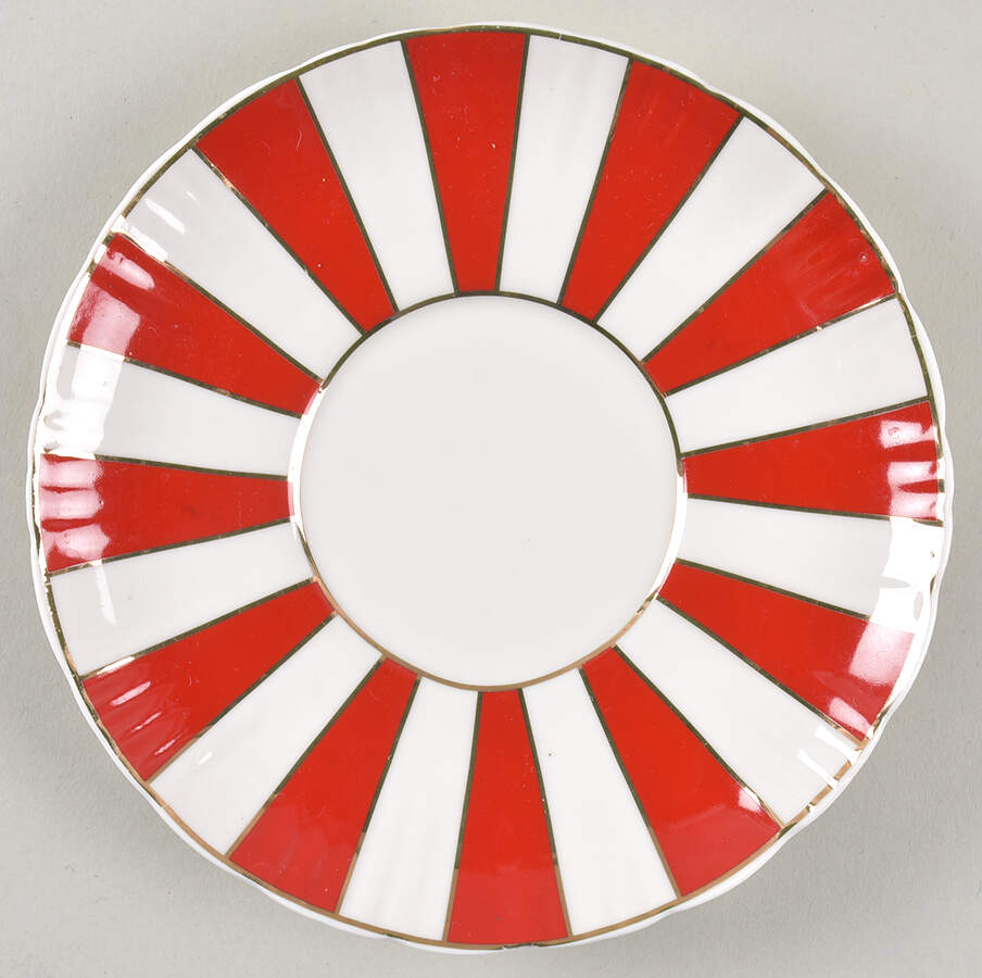 Red Scallop Saucer for Flat Cup by Grace's Teaware-1