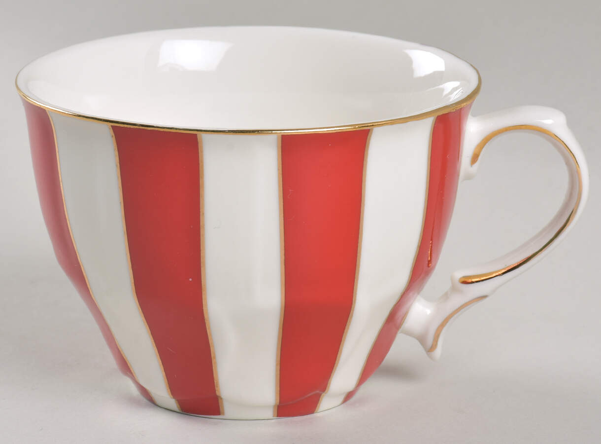 Red Scallop Flat Cup by Grace's Teaware-1
