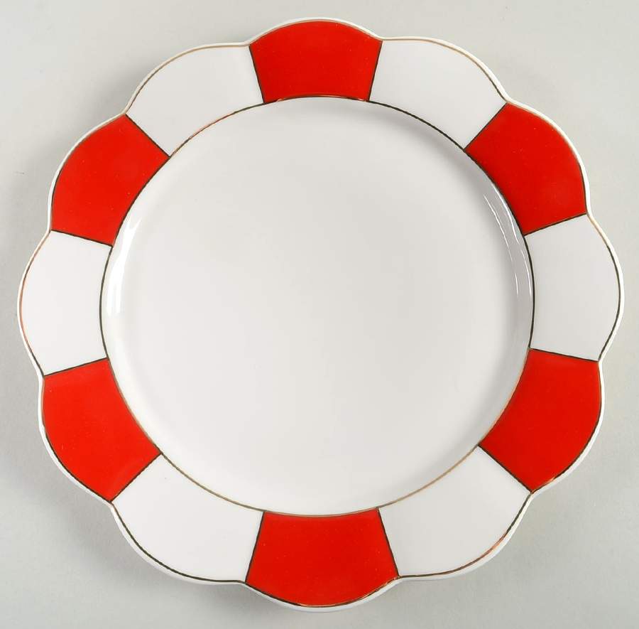Red Scallop Dinner Plate by Grace's Teaware-1