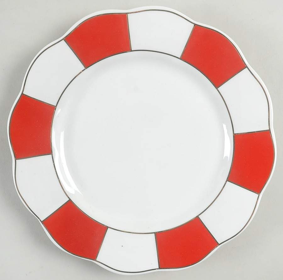 Red Scallop Salad Plate by Grace's Teaware-1