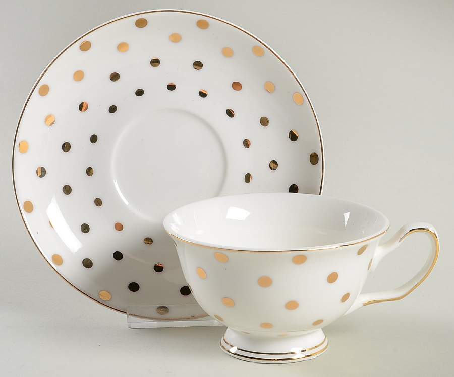 Variety Gold Dots Footed Cup & Saucer Set by Grace's Teaware-1