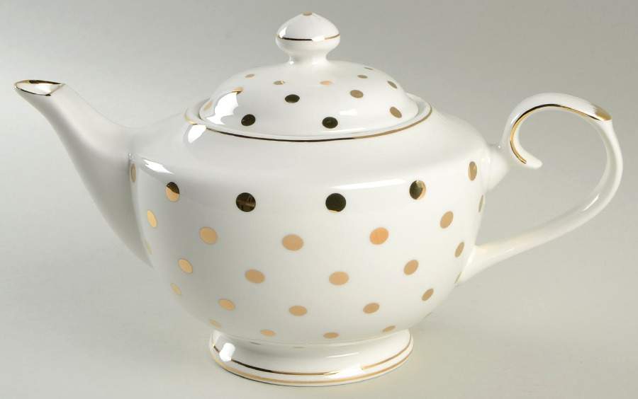Variety Gold Dots Teapot & Lid by Grace's Teaware-1