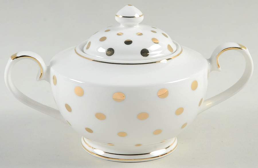 Variety Gold Dots Sugar Bowl & Lid by Grace's Teaware-1