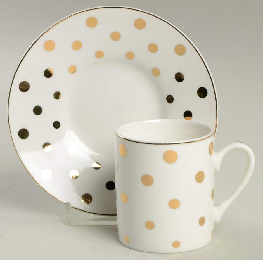 Variety Gold Dots Espresso Cup and Saucer Set by Grace's Teaware-1
