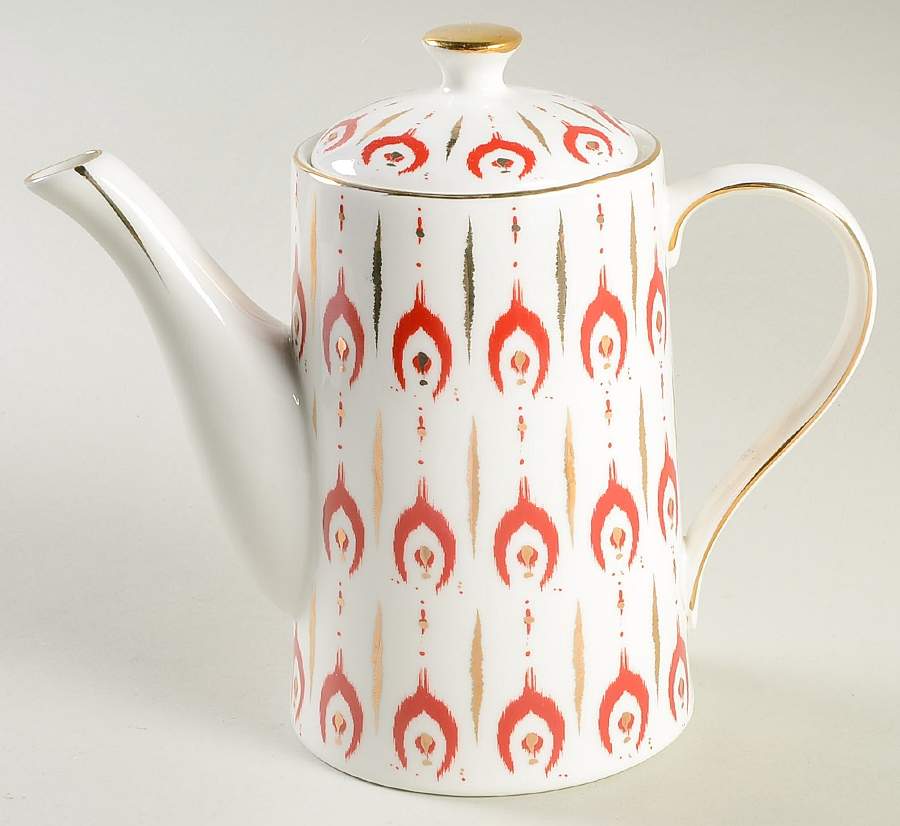 Red Ikat Coffee Pot & Lid by Grace's Teaware-1