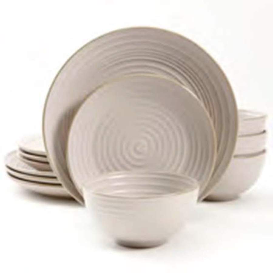 Baynes Court Warm Grey Dinner Plate by Gibson Designs-1
