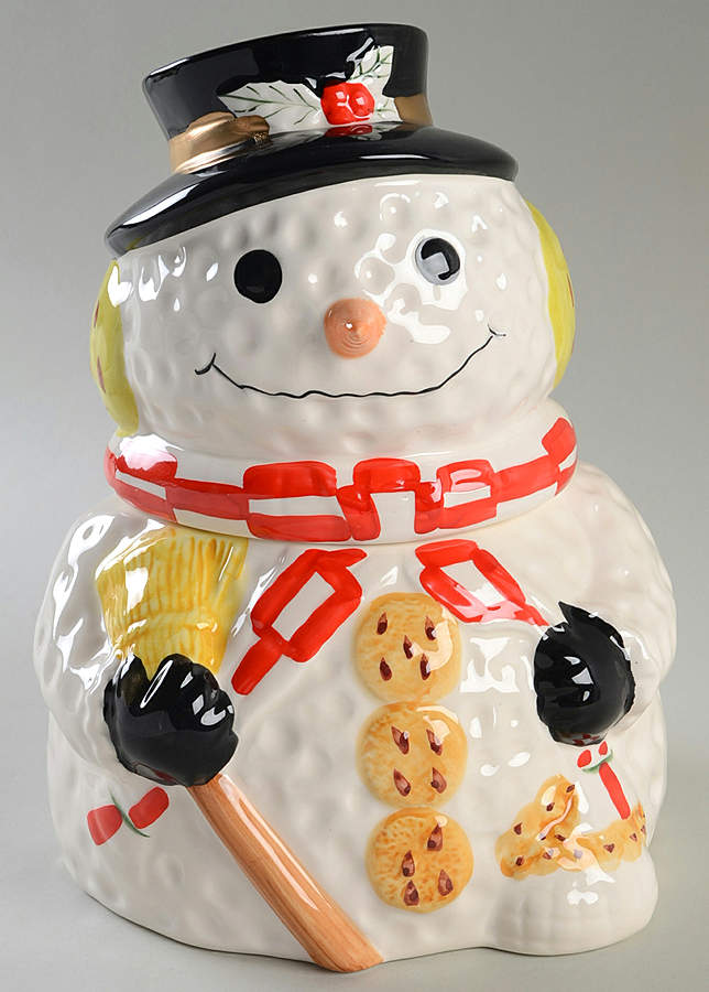 Whimsical Christmas Cookie Jar & Lid by Gibson Designs-1