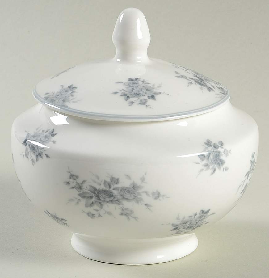 Grey Rose Sugar Bowl & Lid by Grace's Teaware-1