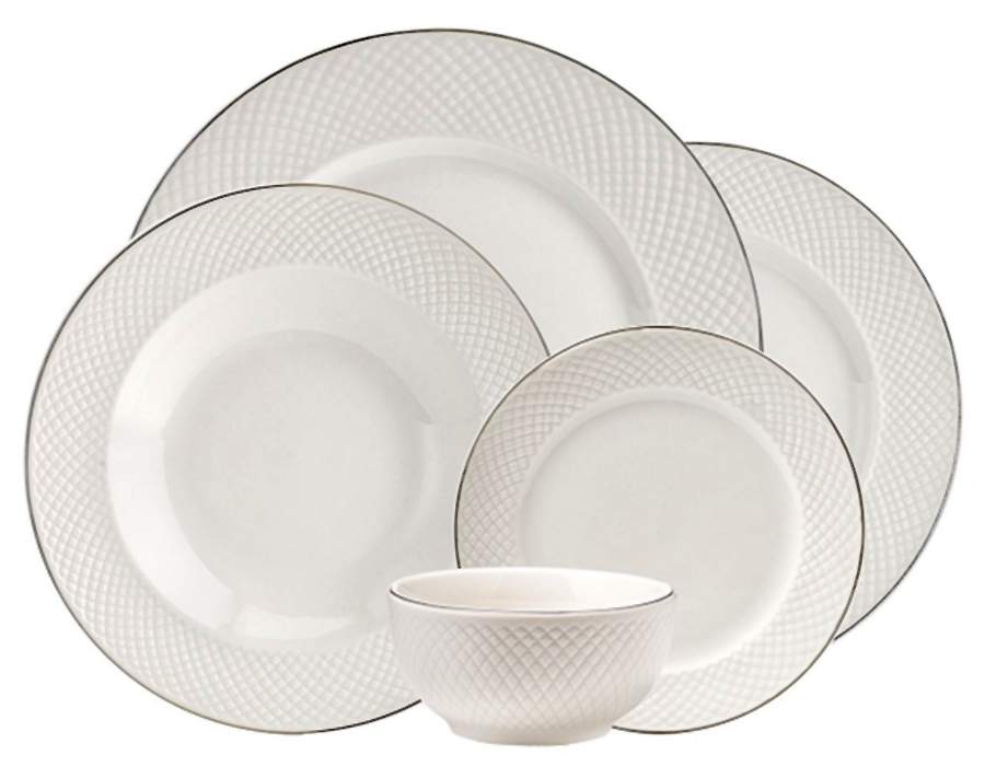 Lattucina (Platinum Trim) Dinner Plate by Godinger-1