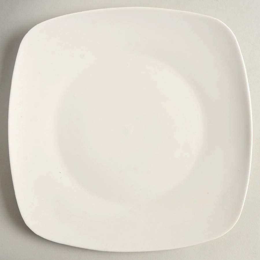 White Elements-Hampton Square Dinner Plate by Gibson Designs-1