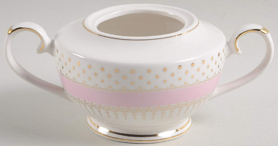 Pin Dots Pink Sugar Bowl No Lid by Grace's Teaware-1