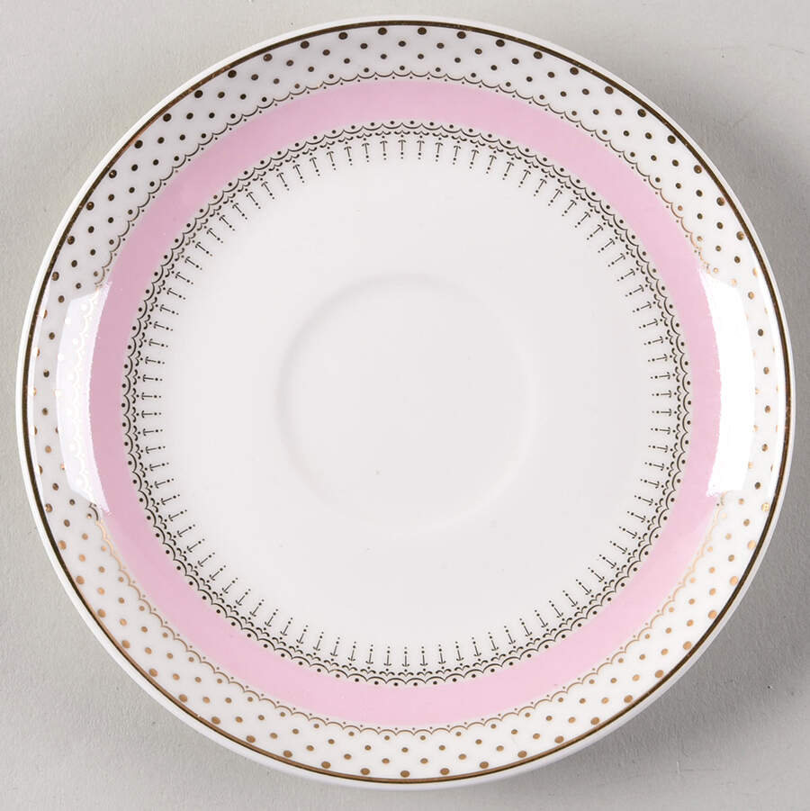 Pin Dots Pink Saucer for Espresso Cup by Grace's Teaware-1