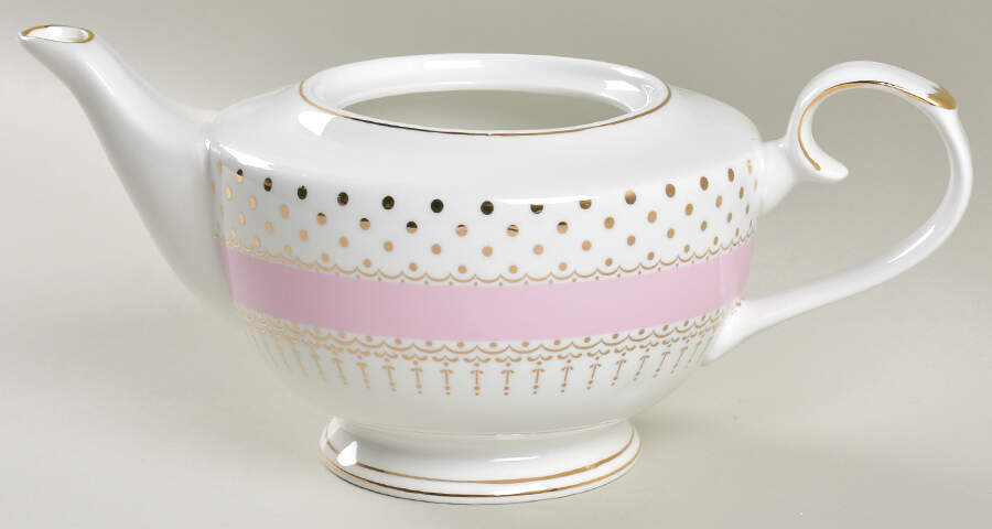 Pin Dots Pink Teapot No Lid by Grace's Teaware-1