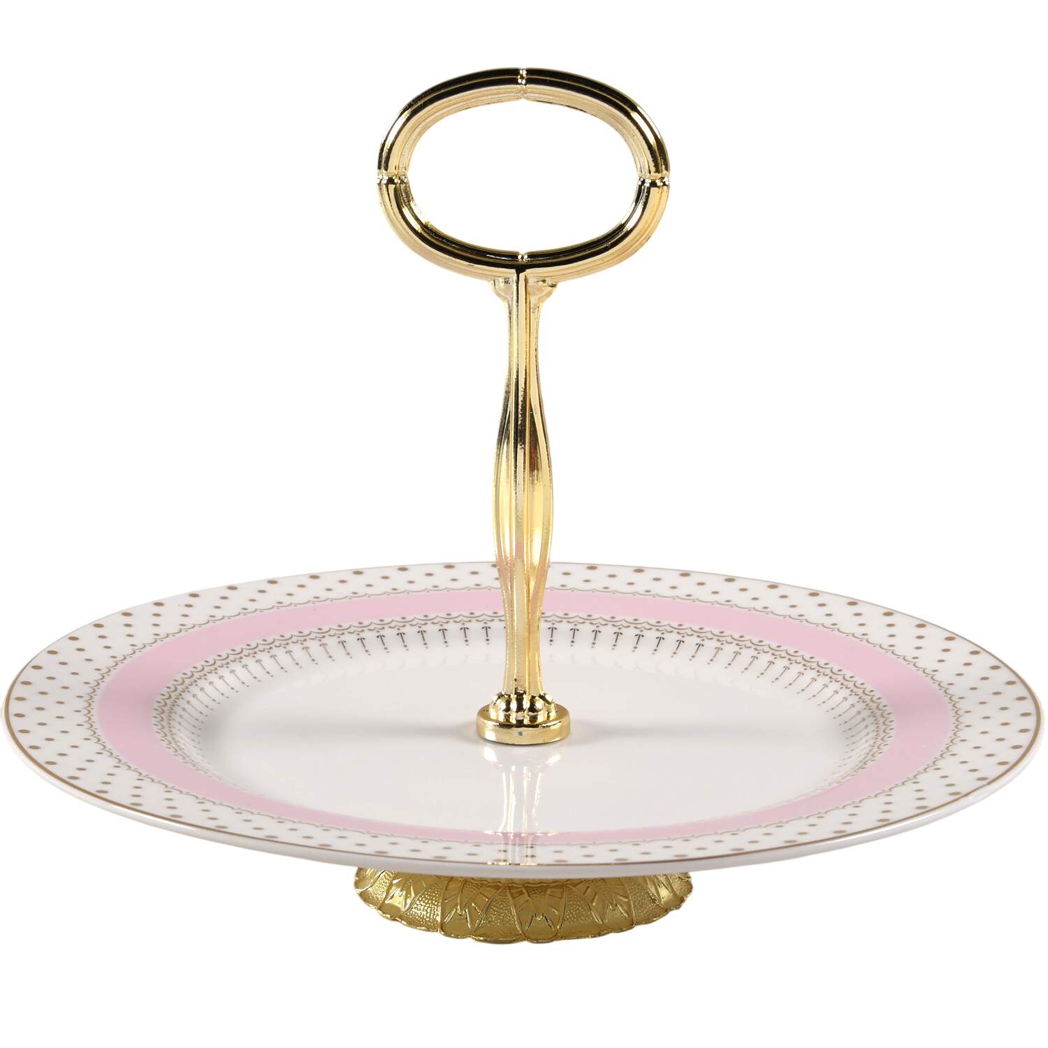 Pin Dots Pink 6" - 7" Tidbit (from Salad Plate) HC by Grace's Teaware-1