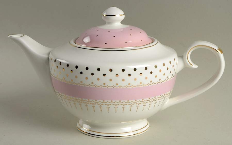 Pin Dots Pink Teapot & Lid by Grace's Teaware-1