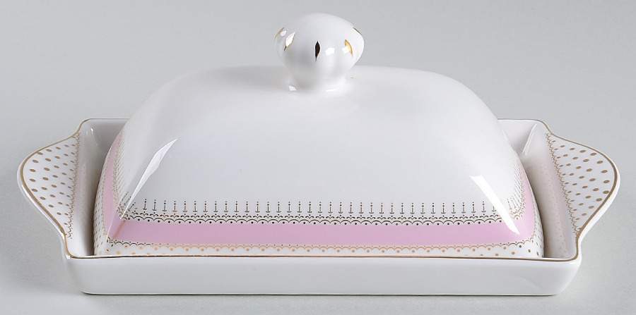 Pin Dots Pink 1/4 Lb Covered Butter by Grace's Teaware-1