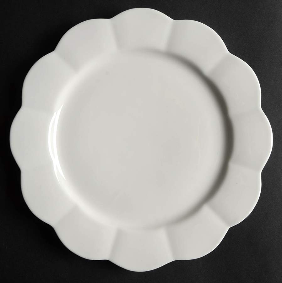 Scallop White Dinner Plate by Grace's Teaware-1