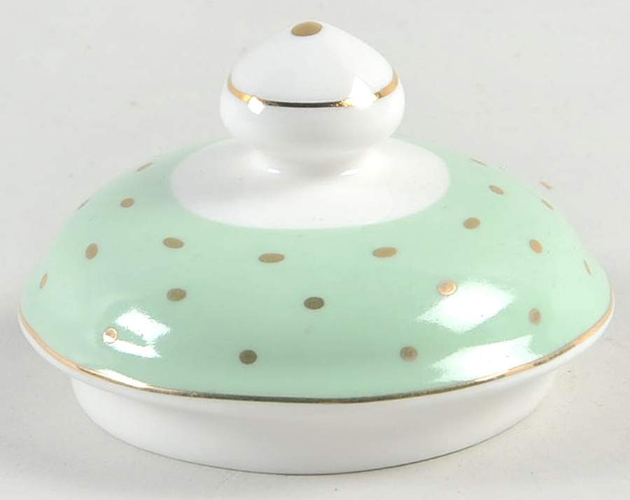 Pin Dots Mint Green Lid for Sugar Bowl by Grace's Teaware-1