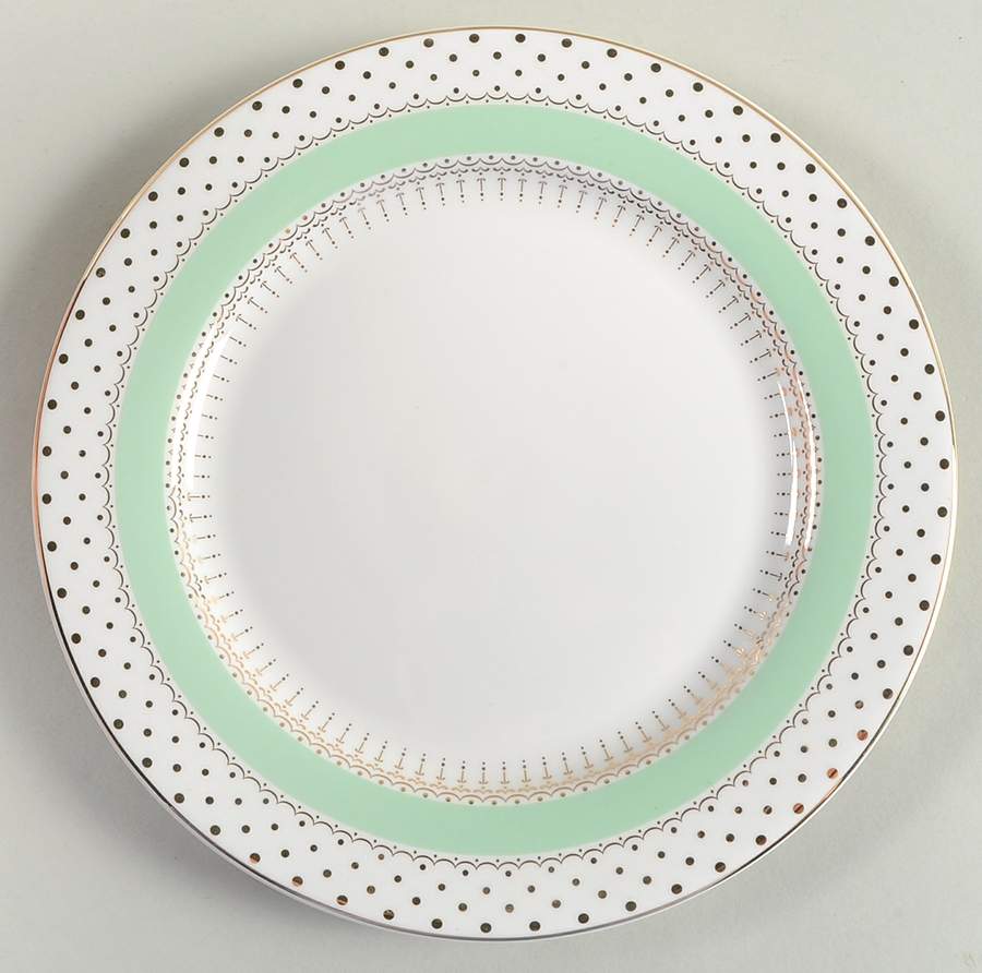 Pin Dots Mint Green Salad Plate by Grace's Teaware-1