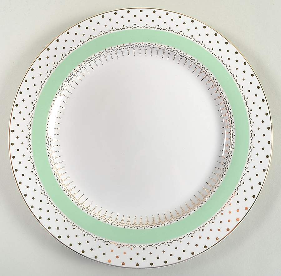 Pin Dots Mint Green Dinner Plate by Grace's Teaware-1