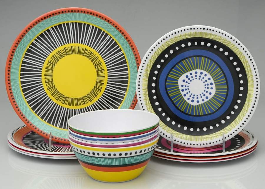Almira 12 Piece Melamine Set by Gibson Designs-1