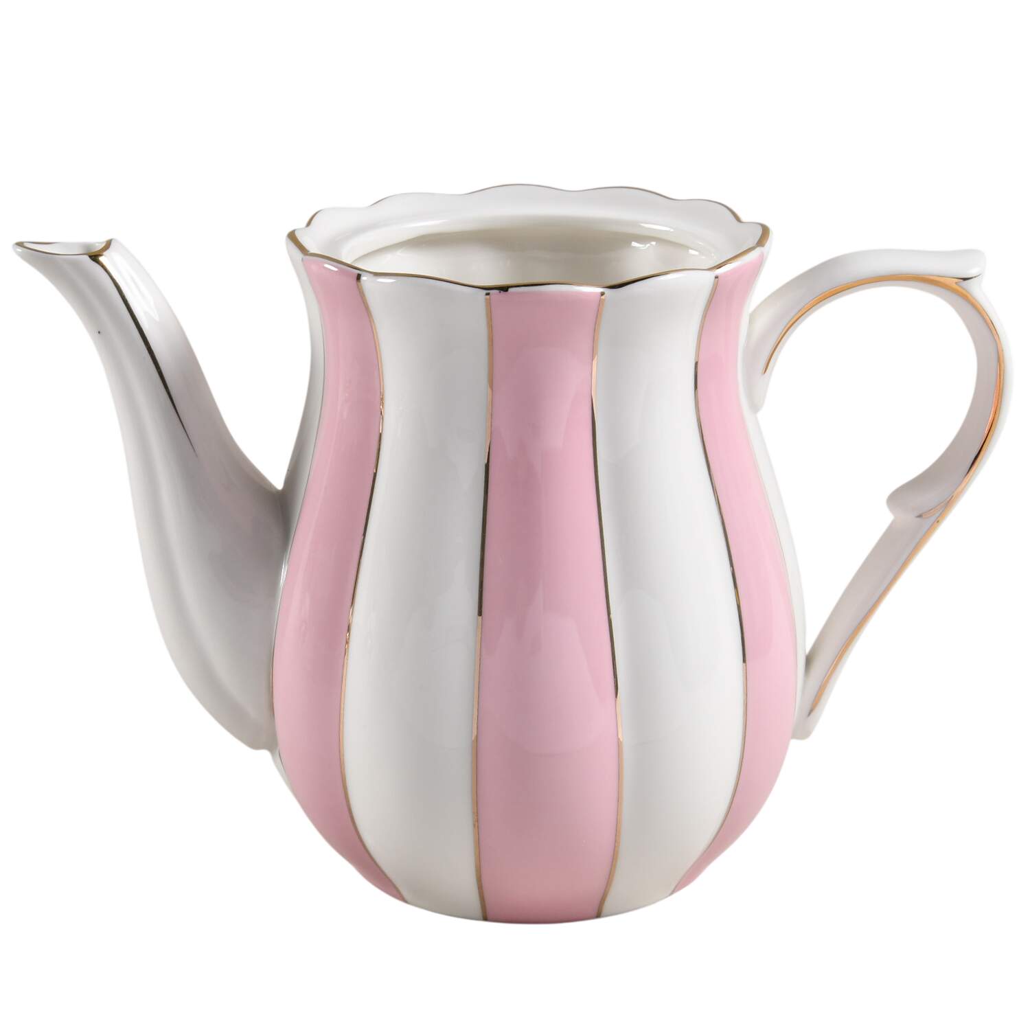 Pink Scallop Coffee Pot No Lid by Grace's Teaware-1