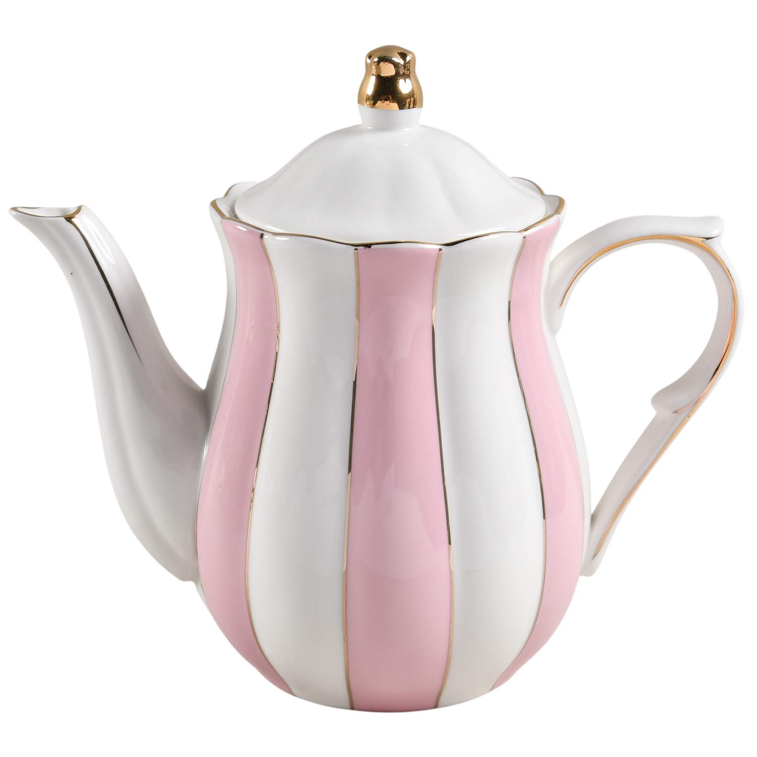 Pink Scallop Coffee Pot & Lid by Grace's Teaware-1