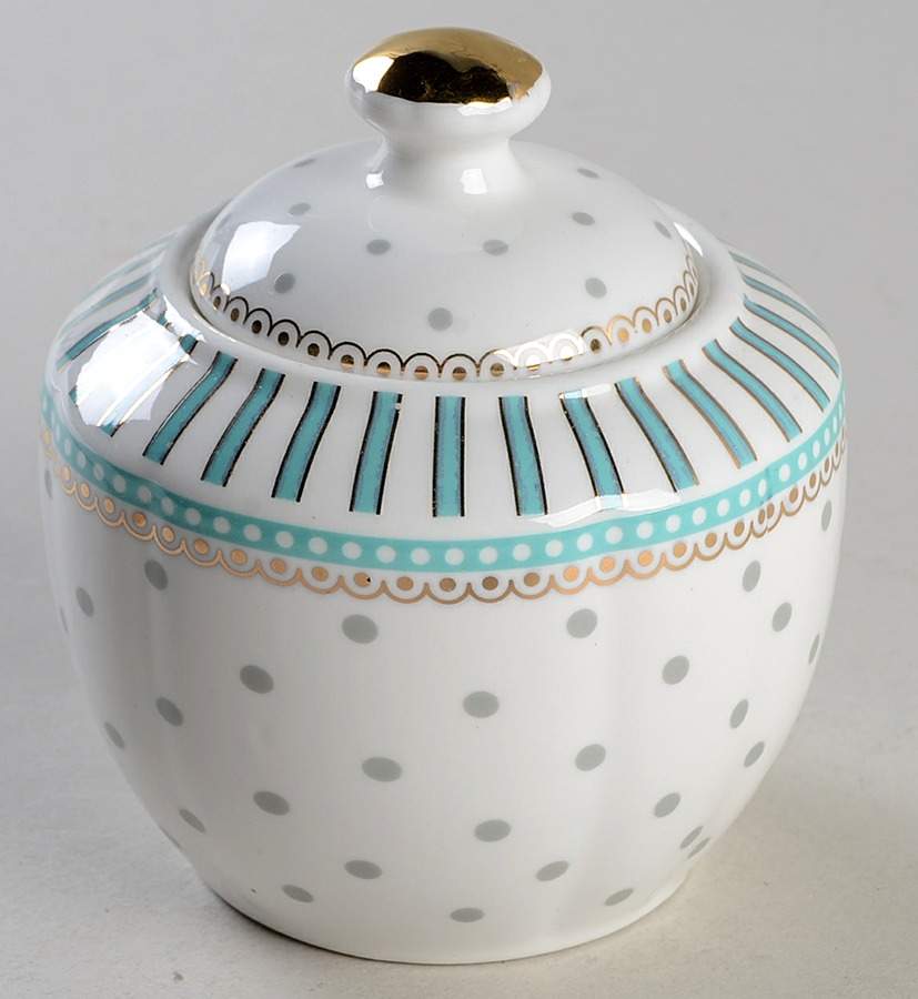 Josephine Aqua Sugar Bowl & Lid by Grace's Teaware-1