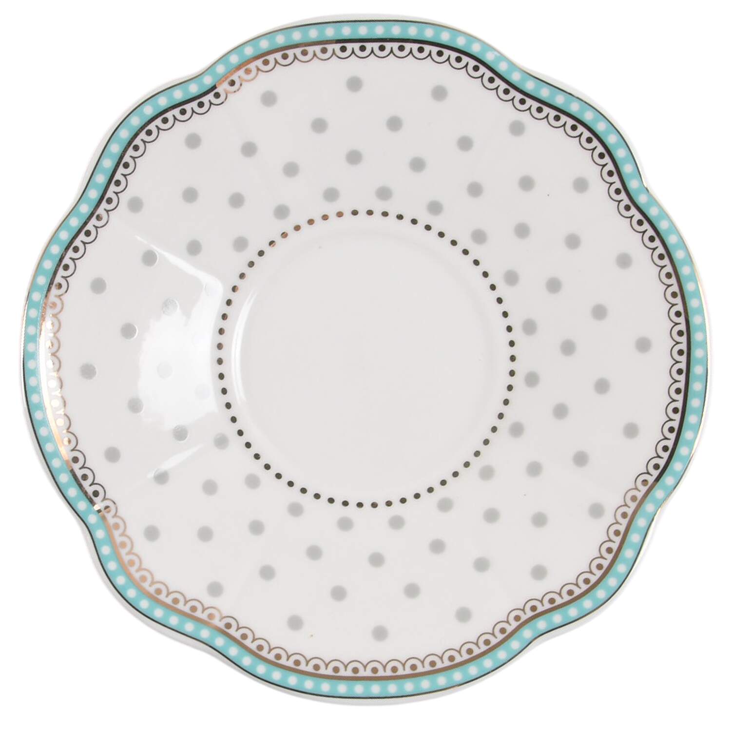 Josephine Aqua Saucer for Flat Cup by Grace's Teaware-1