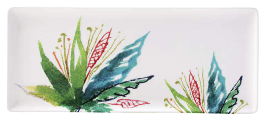 Jardins Extraordinaires Oblong Tray 14" by Faiencerie De Gien-1