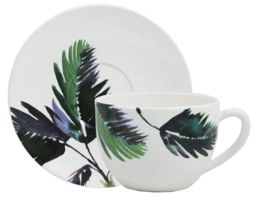 Jardins Extraordinaires Jumbo Cup & Saucer Set by Faiencerie De Gien-1