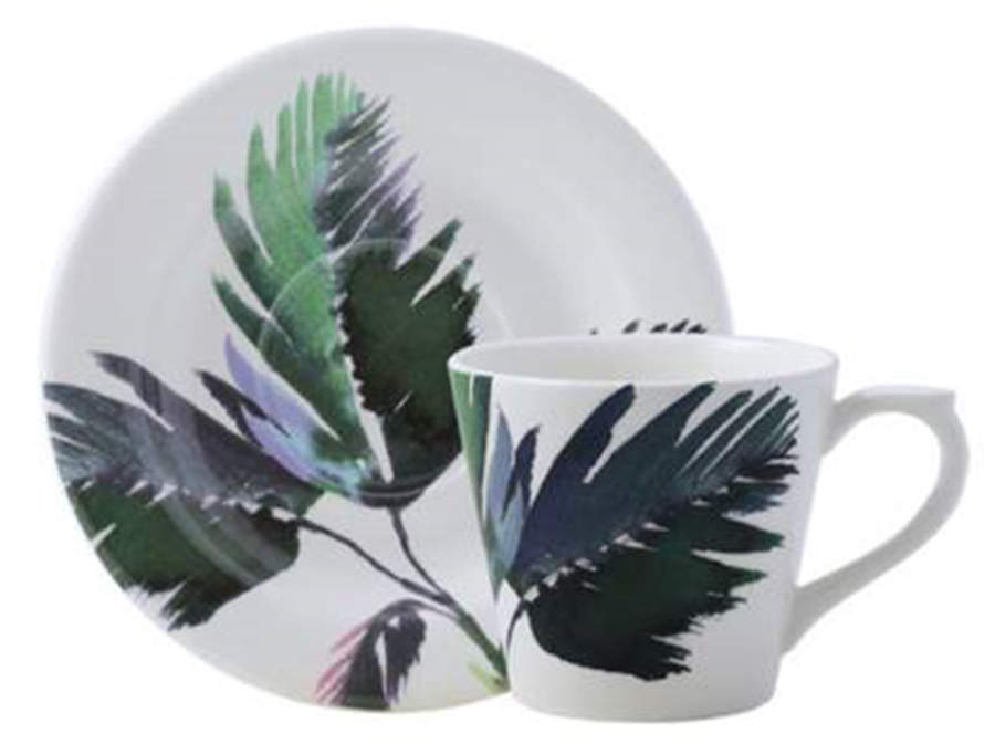 Jardins Extraordinaires Flat Cup & Saucer Set by Faiencerie De Gien-1