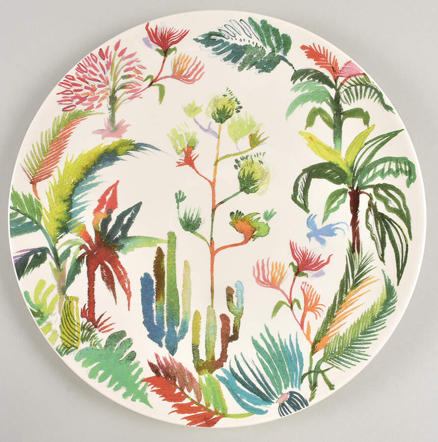 Jardins Extraordinaires Cake Plate by Faiencerie De Gien-1