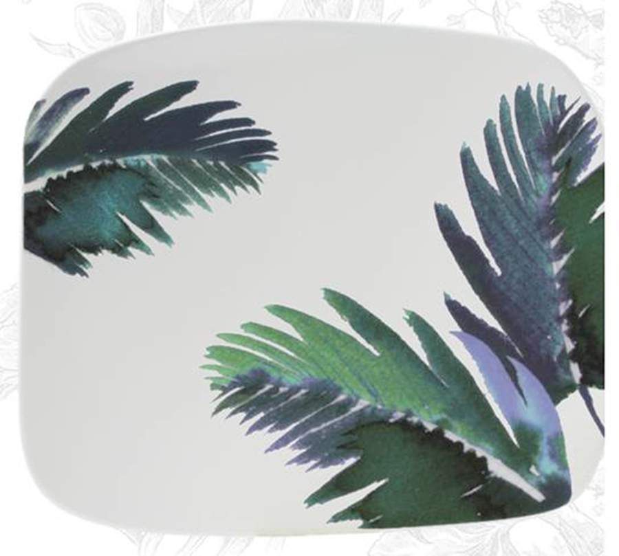 Jardins Extraordinaires 9" Square Plate by Faiencerie De Gien-1