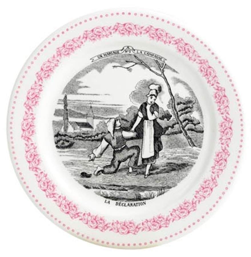 Mariage a la Campagne Rose Coaster by Faiencerie De Gien-1