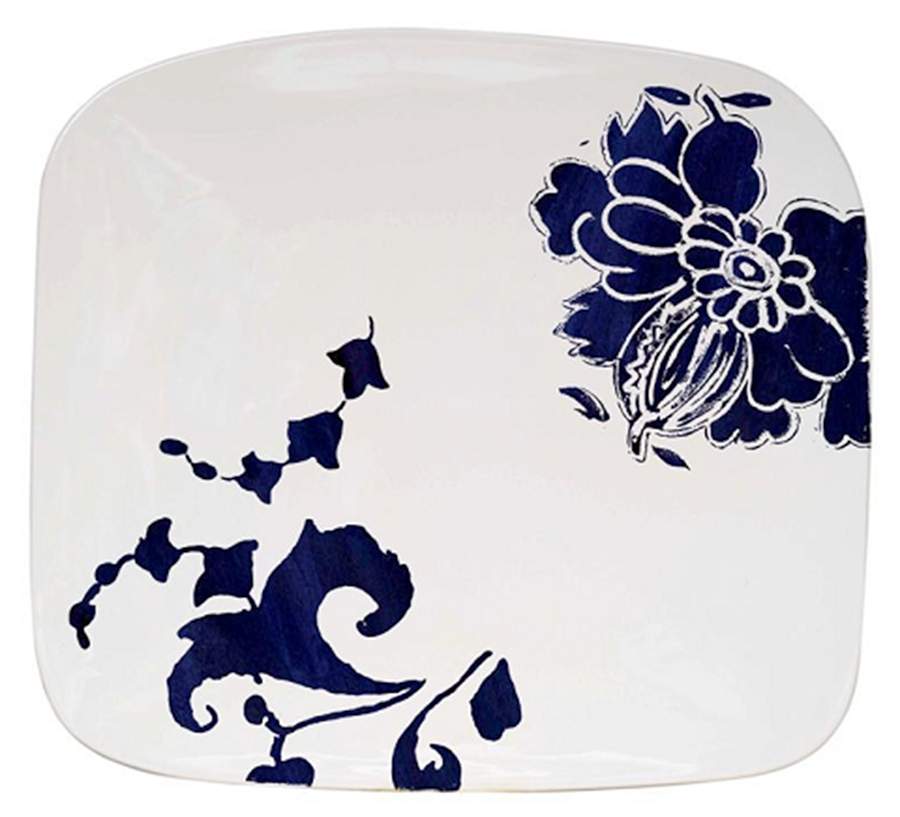 Indigo 11" Square Plate by Faiencerie De Gien-1