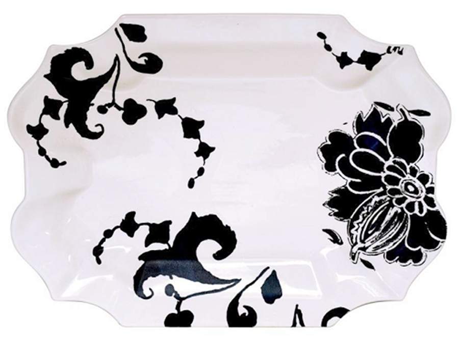 Indigo 17" Oval Serving Platter by Faiencerie De Gien-1